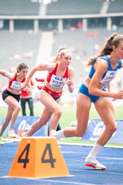 Smilla Kolbe (VfL Eintracht Hannover) ueber 800m waehrend der deutschen Leichtathletik-Meisterschaften im Olympiastadion am 25.06.2022 in Berlin